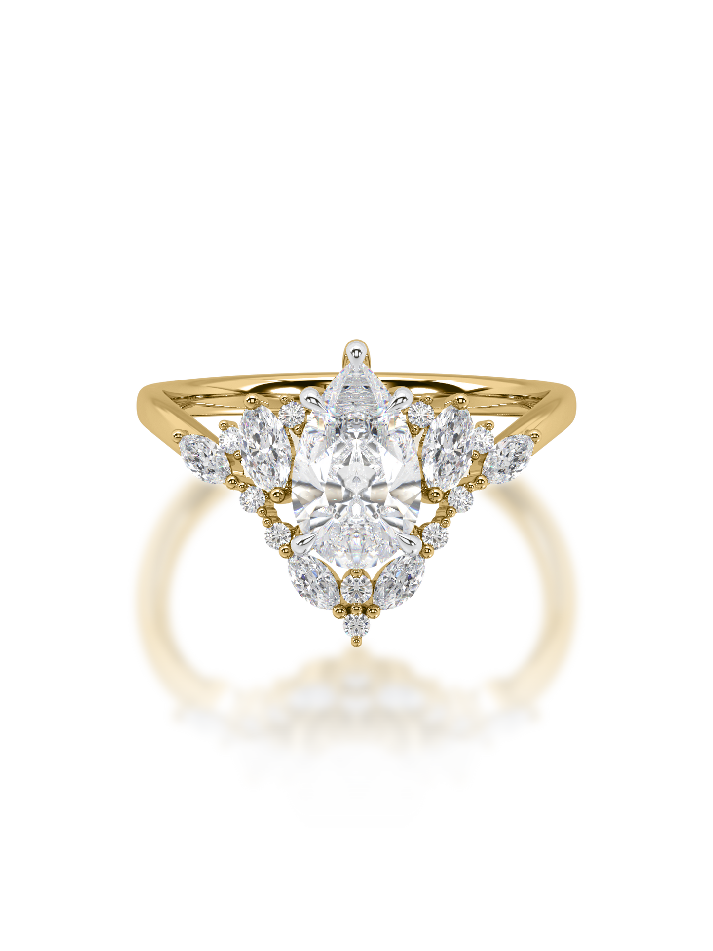 Aurora Pear Crest Ring