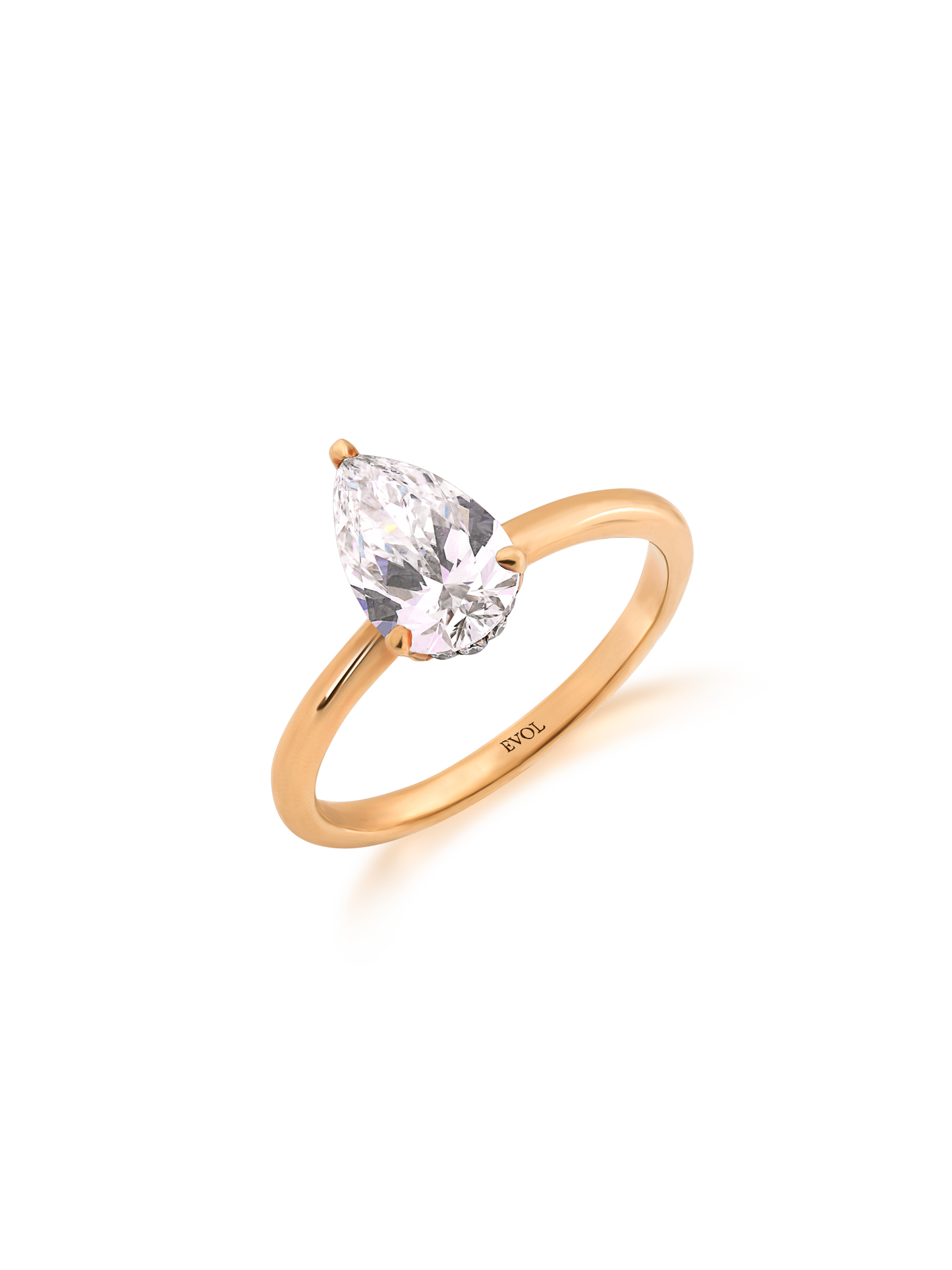 Halo Pear Diamond Ring