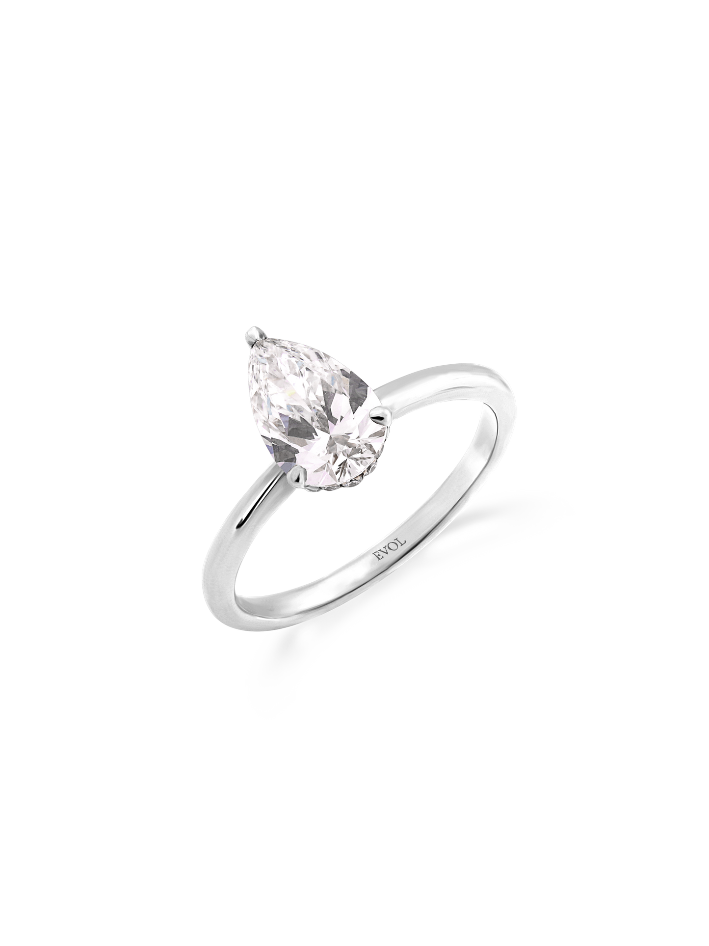 Halo Pear Diamond Ring