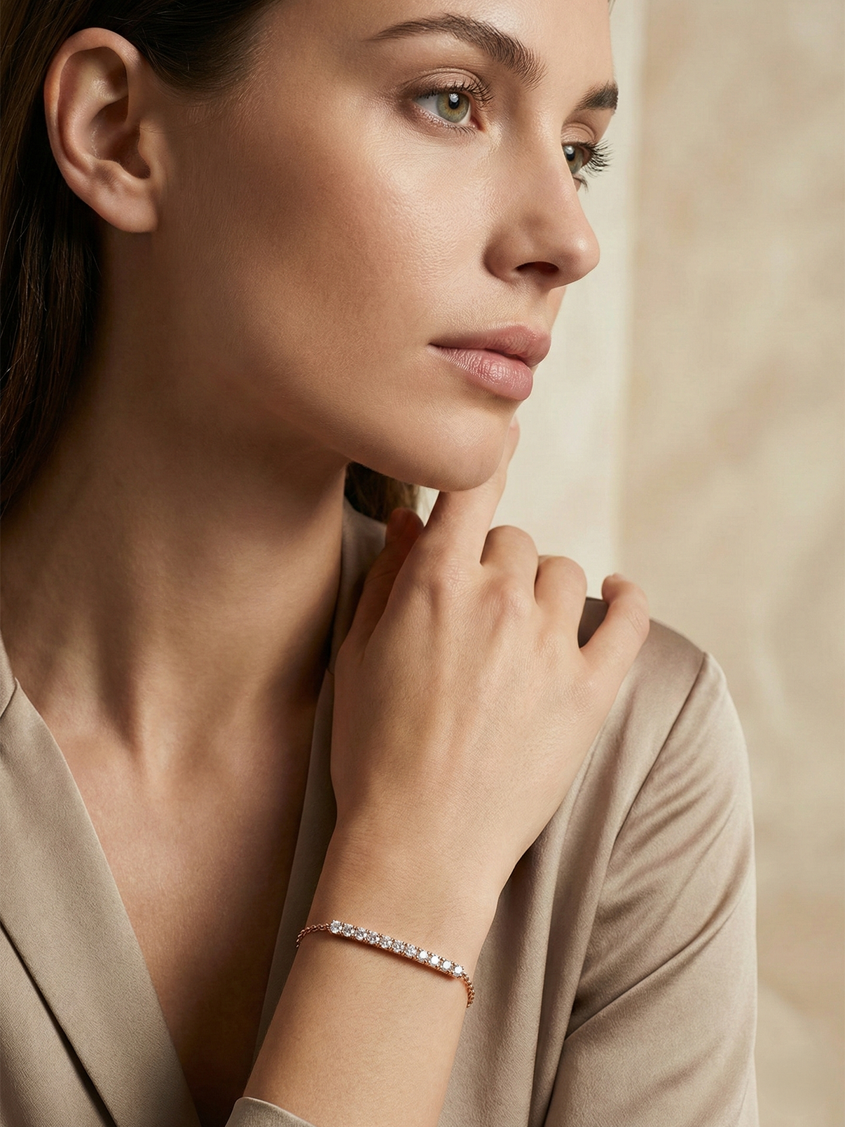 Lineal Diamond Chain Bracelet