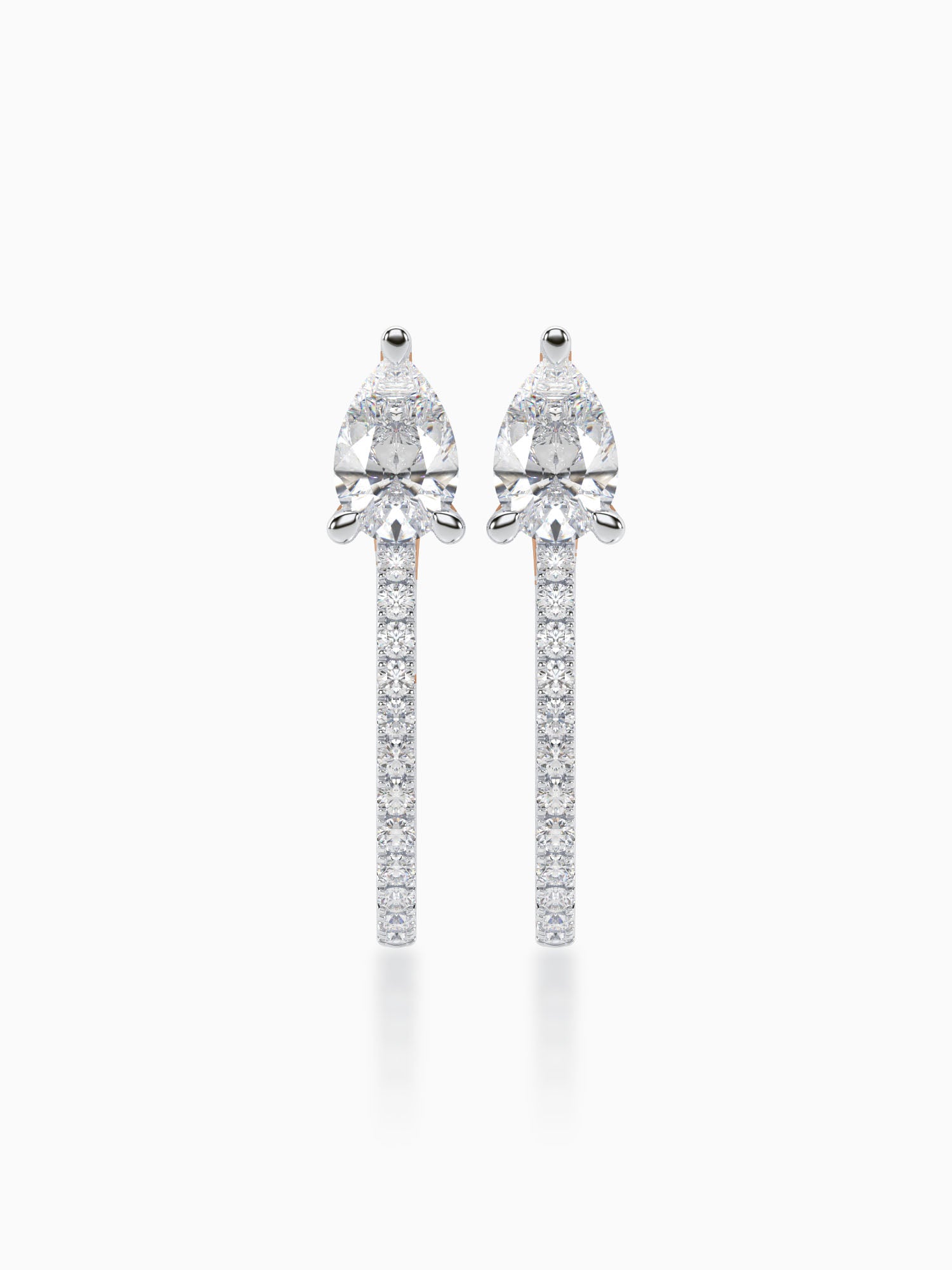 Urbane Diamond J-hoop Earrings - Evol Jewels