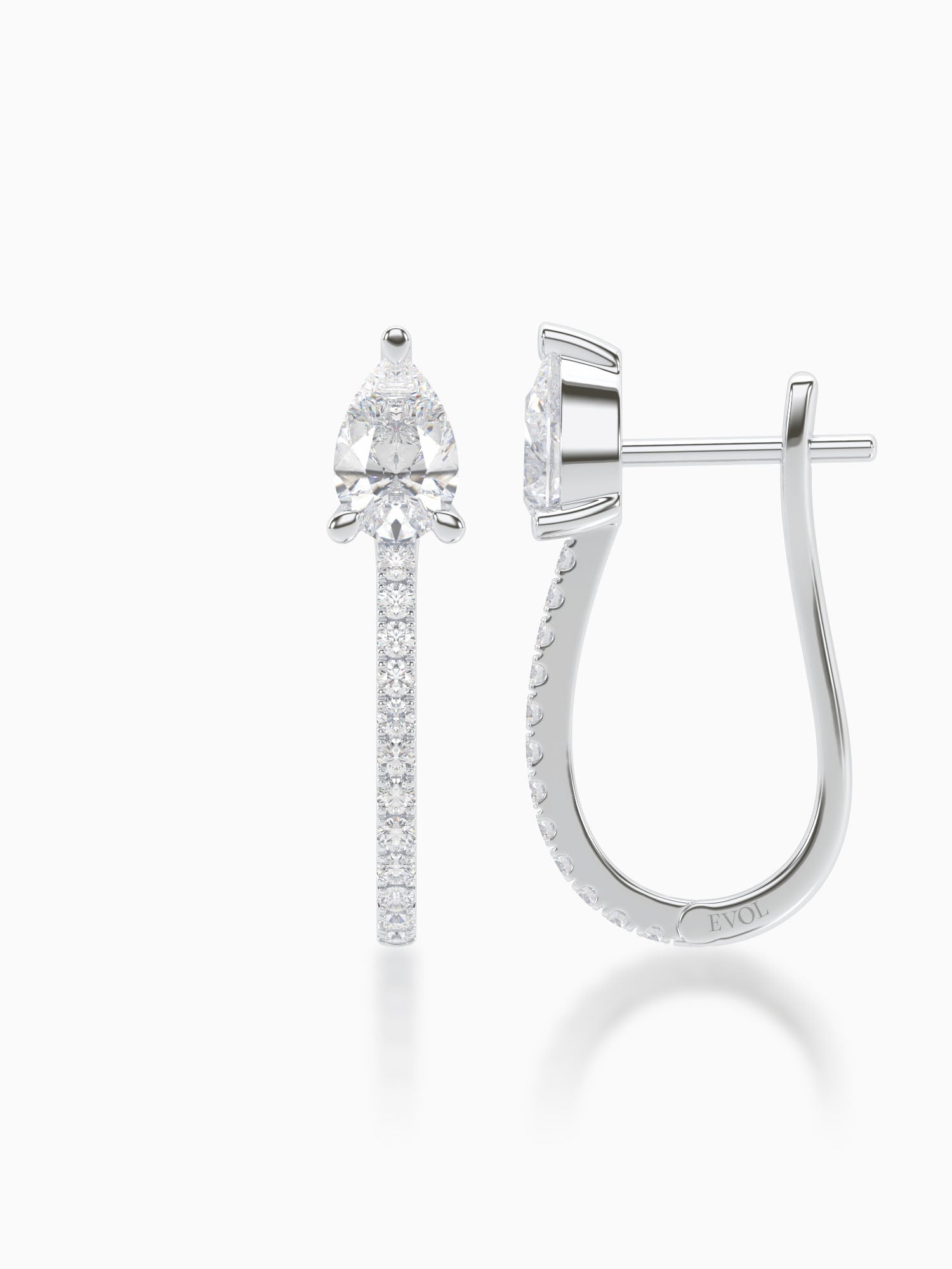 Urbane Diamond J-hoop Earrings - Evol Jewels