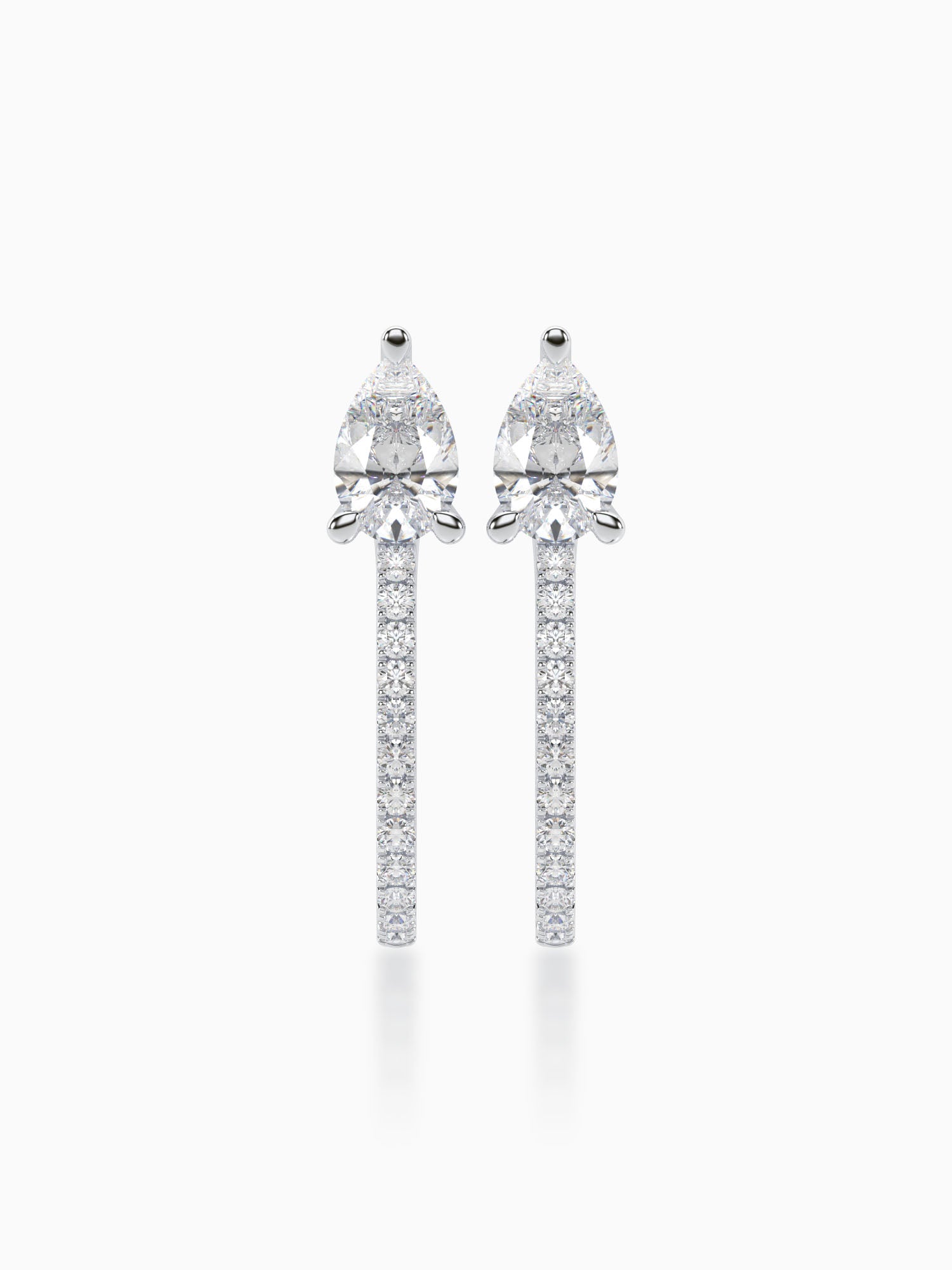 Urbane Diamond J-hoop Earrings - Evol Jewels