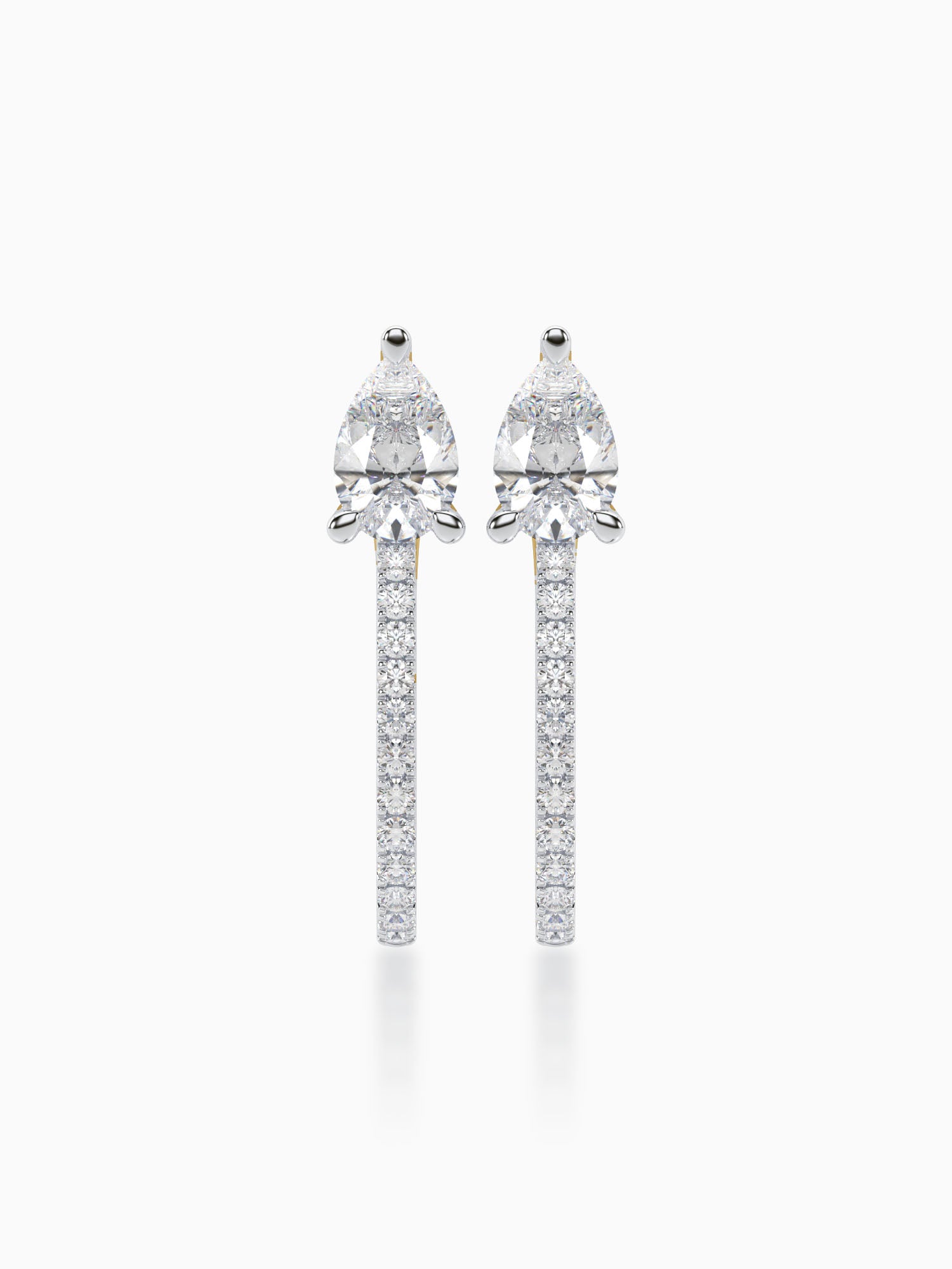 Urbane Diamond J-hoop Earrings - Evol Jewels