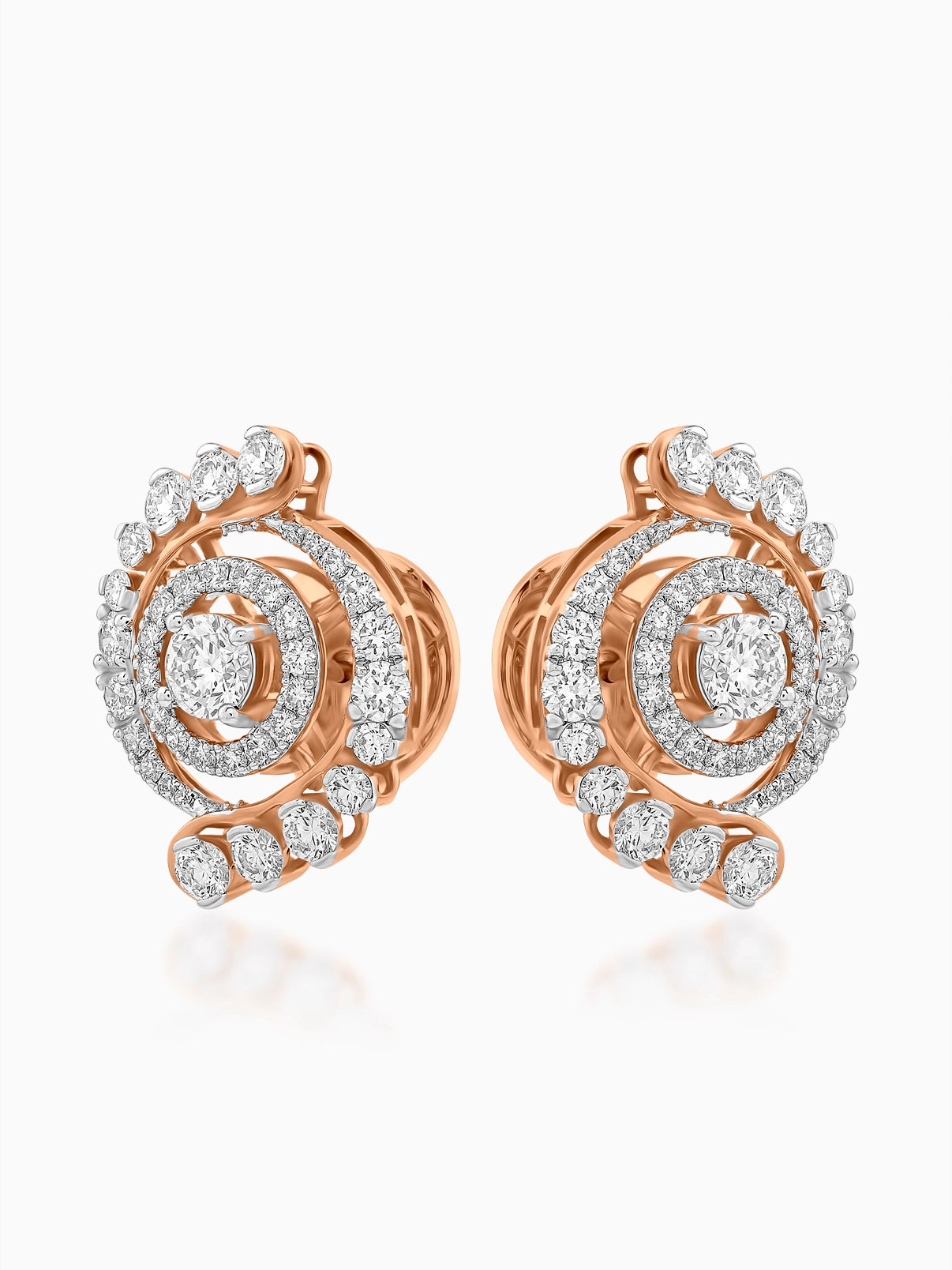 Radiant Spiral Diamond Earrings