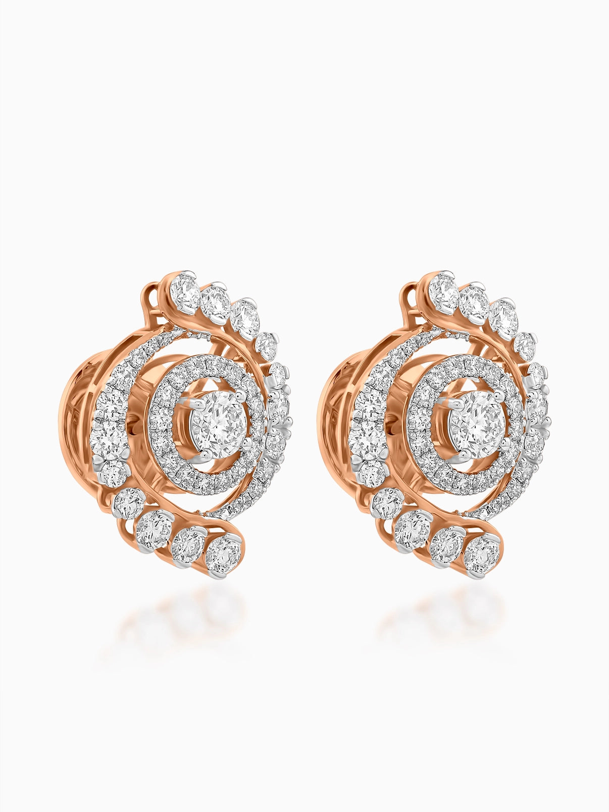 Radiant Spiral Diamond Earrings