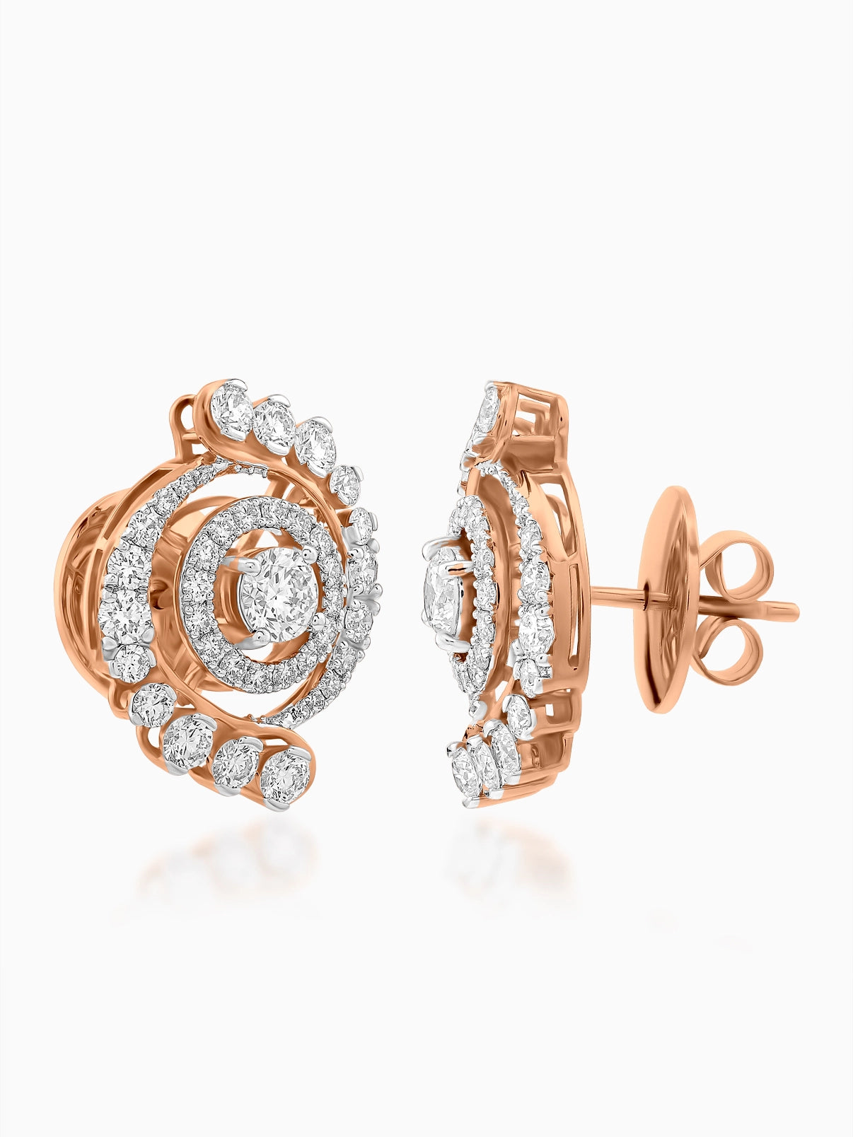 Radiant Spiral Diamond Earrings