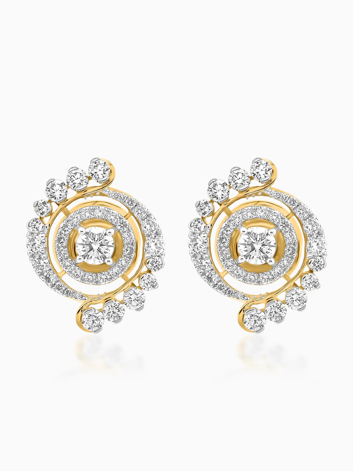 Radiant Spiral Diamond Earrings