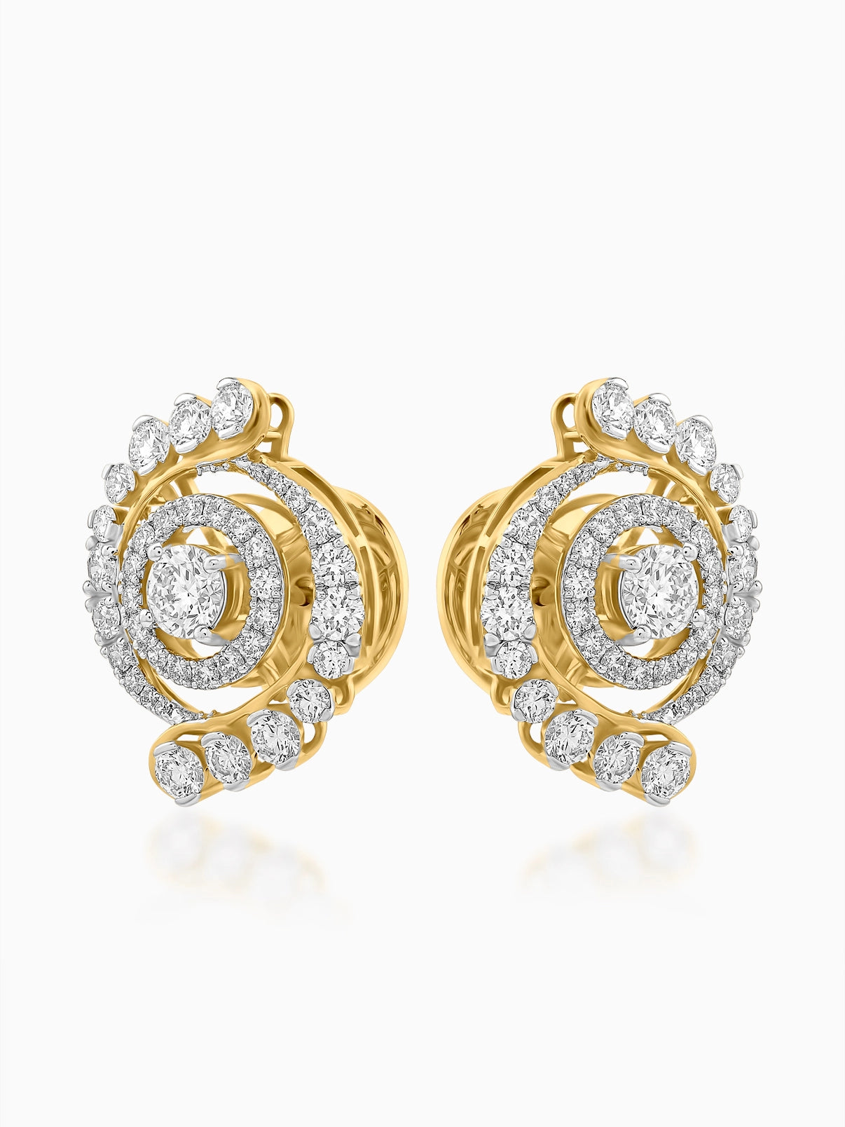 Radiant Spiral Diamond Earrings