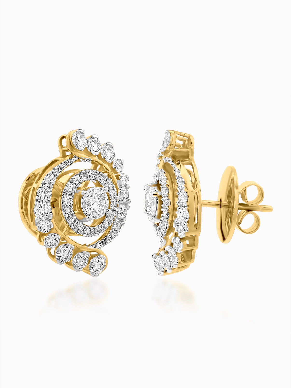 Radiant Spiral Diamond Earrings