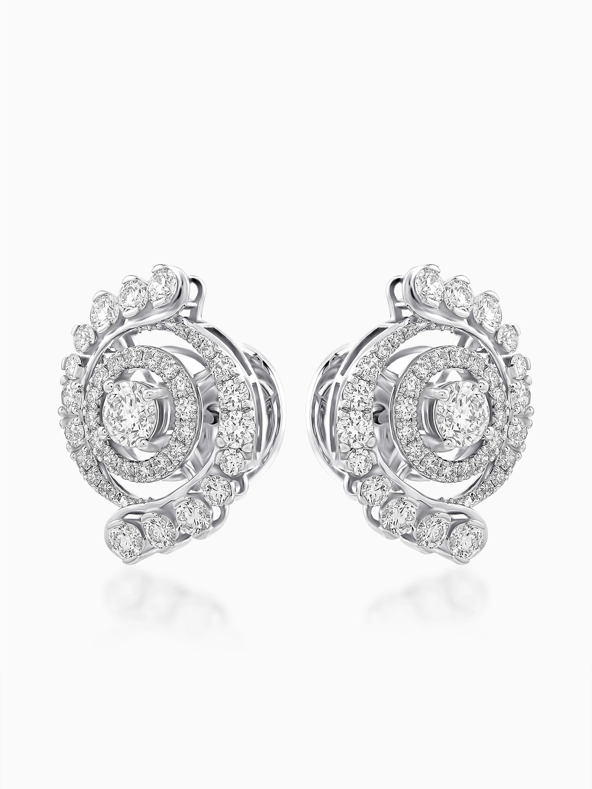 Radiant Spiral Diamond Earrings