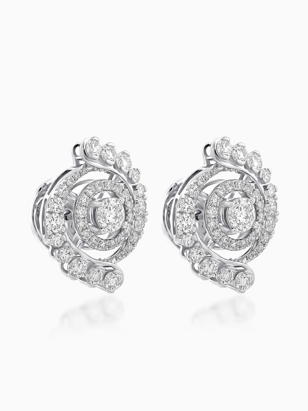 Radiant Spiral Diamond Earrings