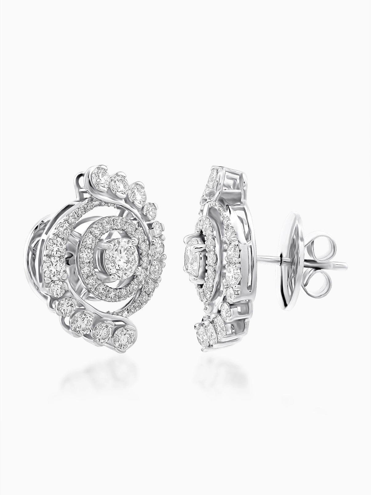 Radiant Spiral Diamond Earrings