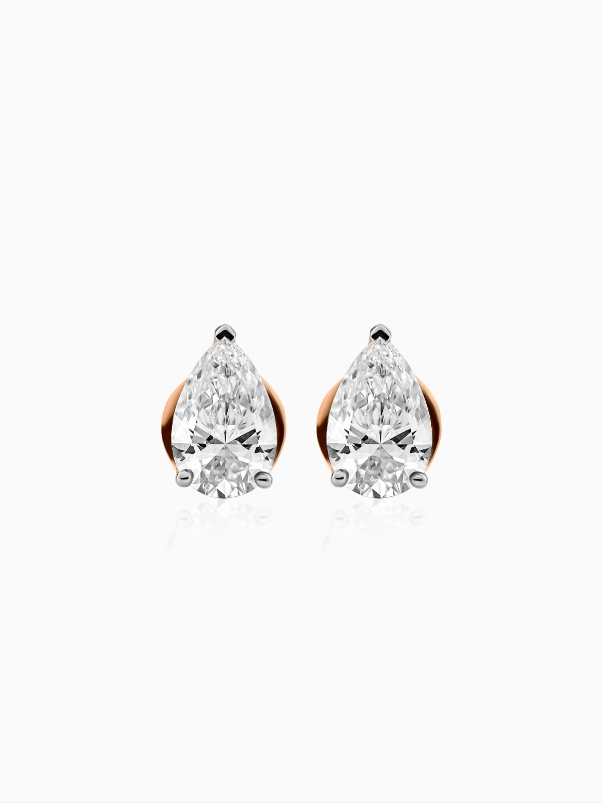 Classic Pear Solitaire Studs - Evol Jewels