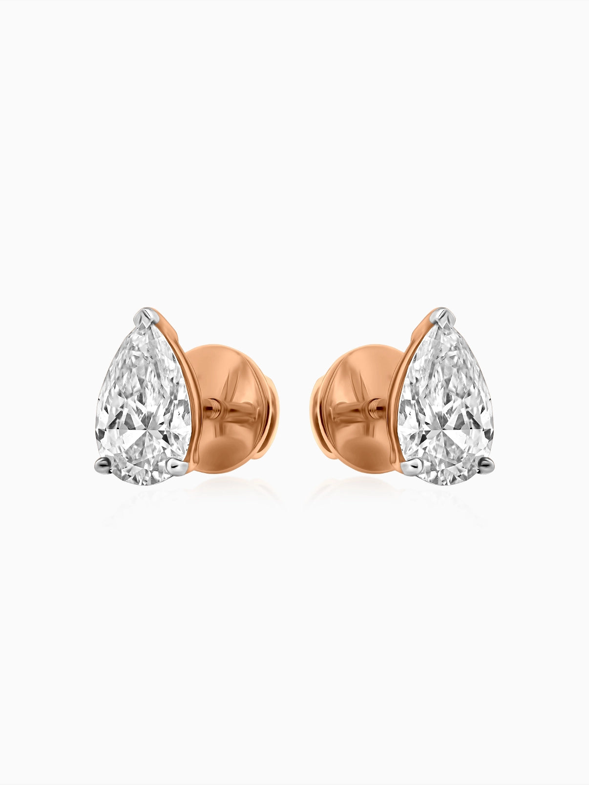 Classic Pear Solitaire Studs - Evol Jewels