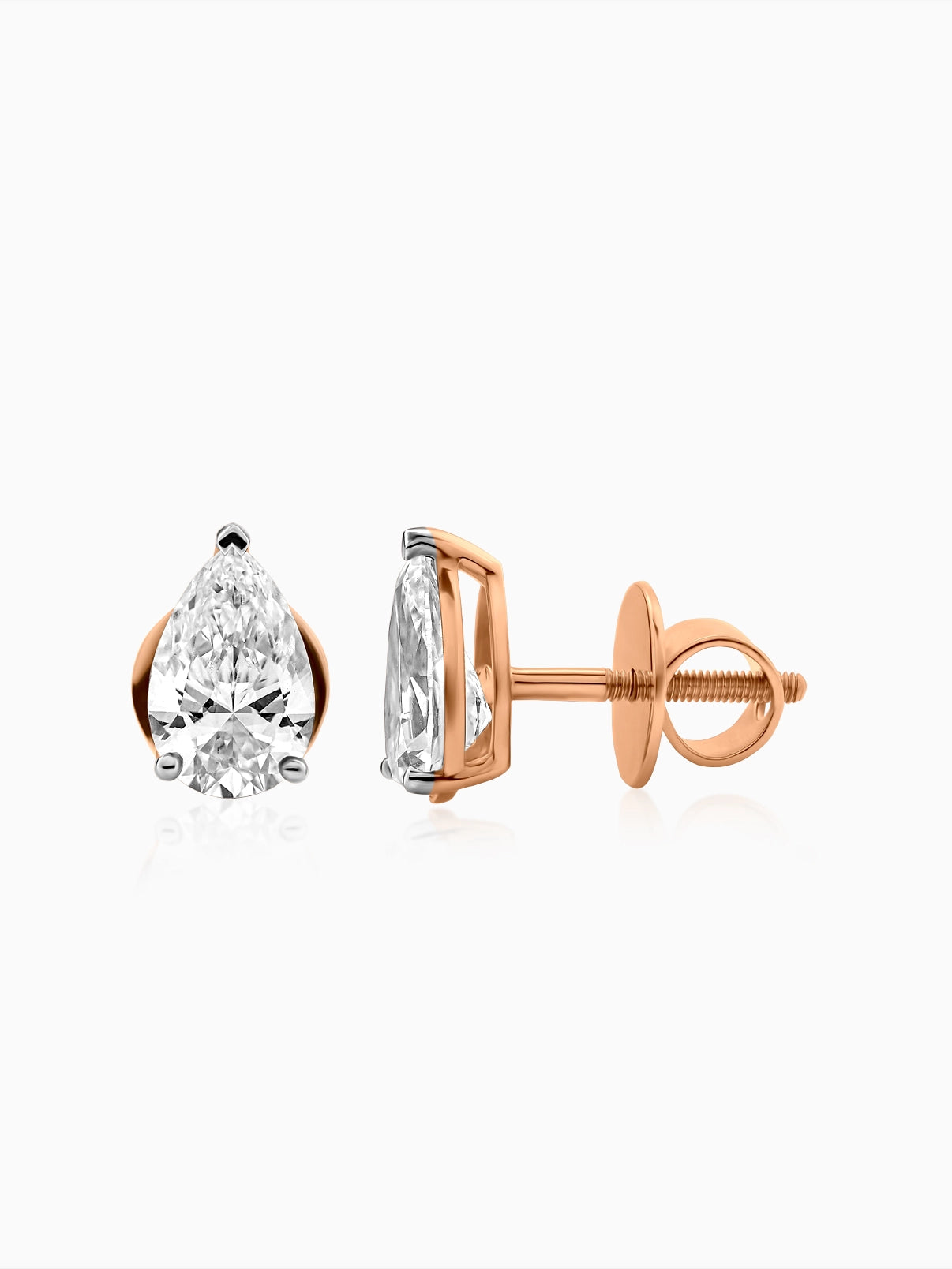 Classic Pear Solitaire Studs - Evol Jewels