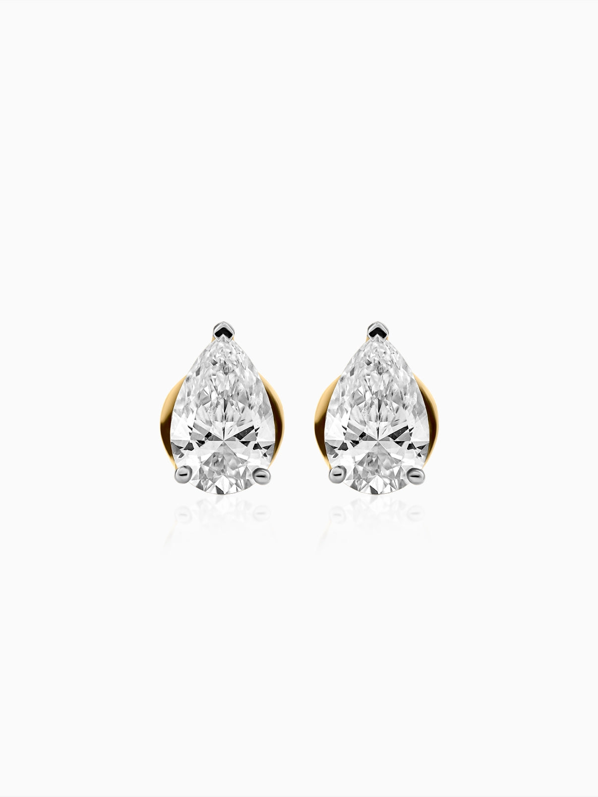 Classic Pear Solitaire Studs - Evol Jewels