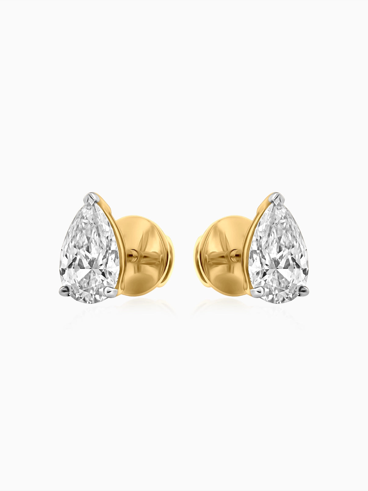 Classic Pear Solitaire Studs - Evol Jewels