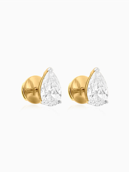 Classic Pear Solitaire Studs