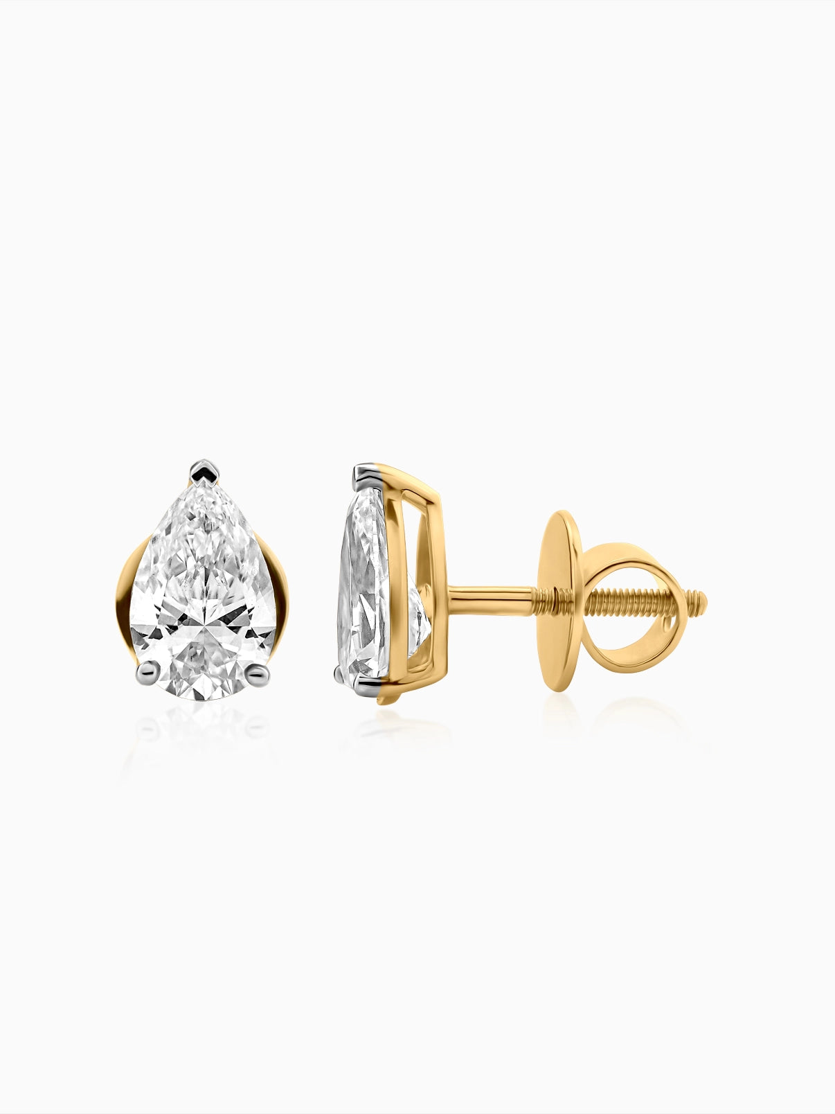 Classic Pear Solitaire Studs - Evol Jewels