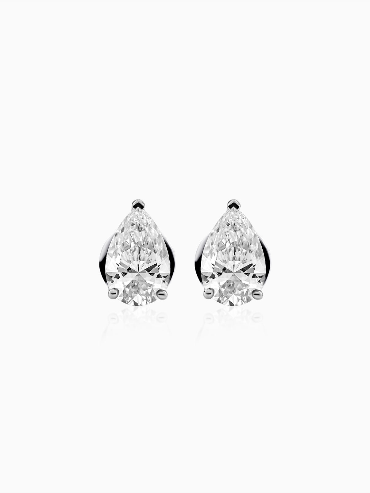 Classic Pear Solitaire Studs - Evol Jewels
