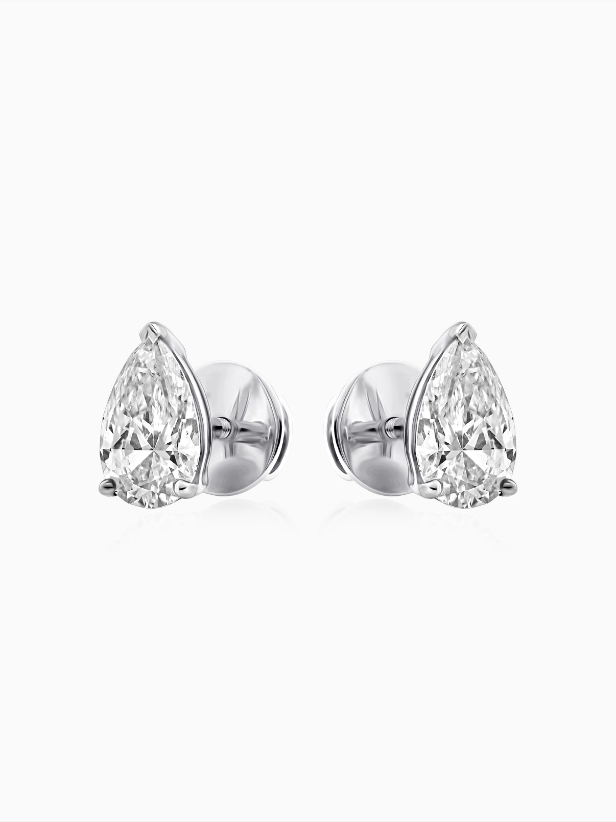 Classic Pear Solitaire Studs - Evol Jewels