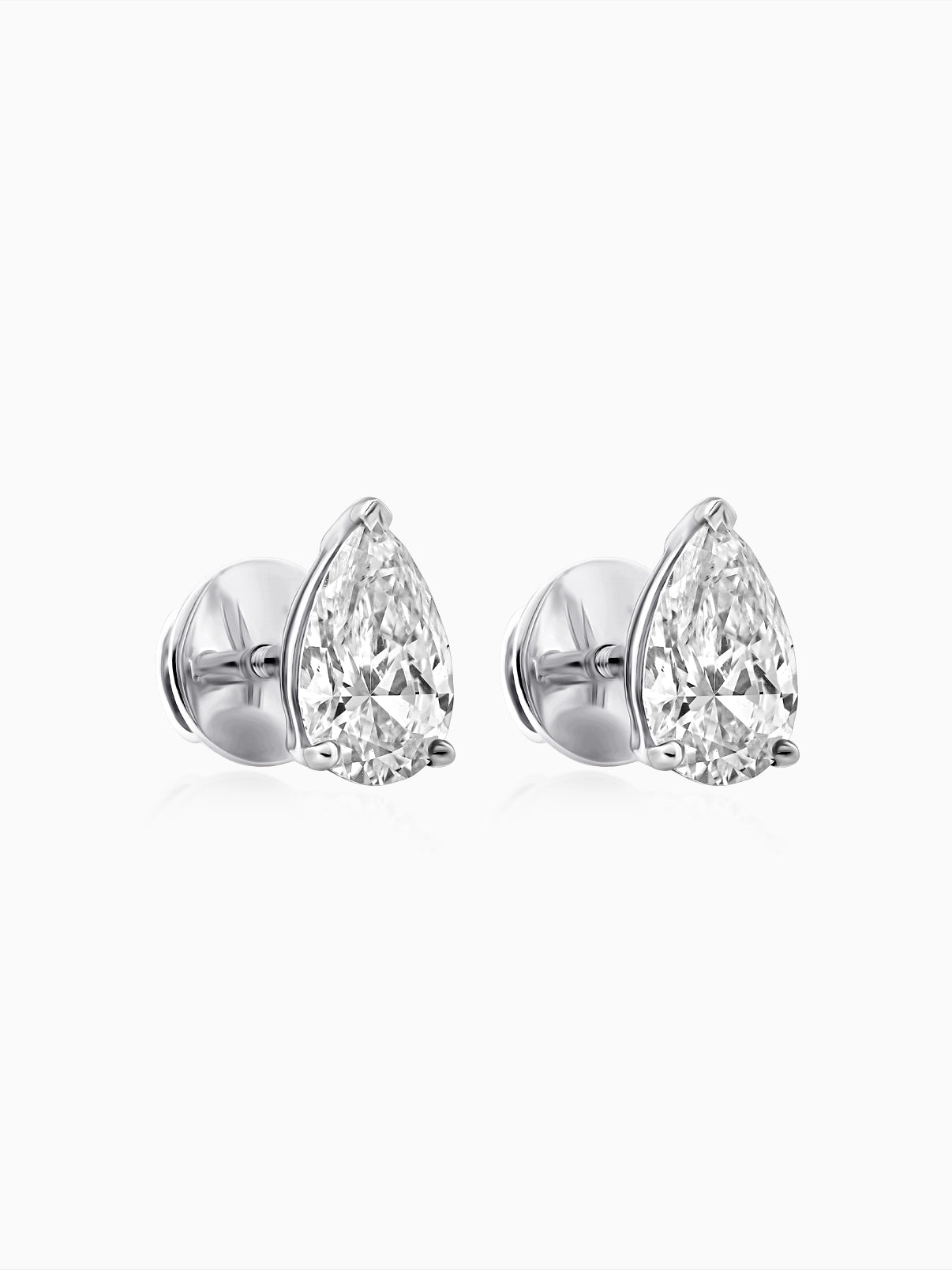 Classic Pear Solitaire Studs - Evol Jewels