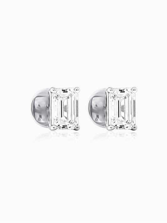 Classic Emerald Solitaire Studs