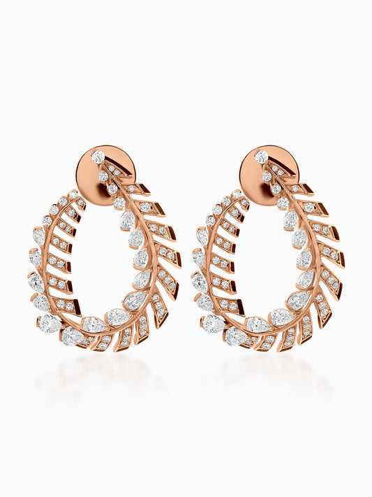 Laurel Arc Diamond Hoop Earrings