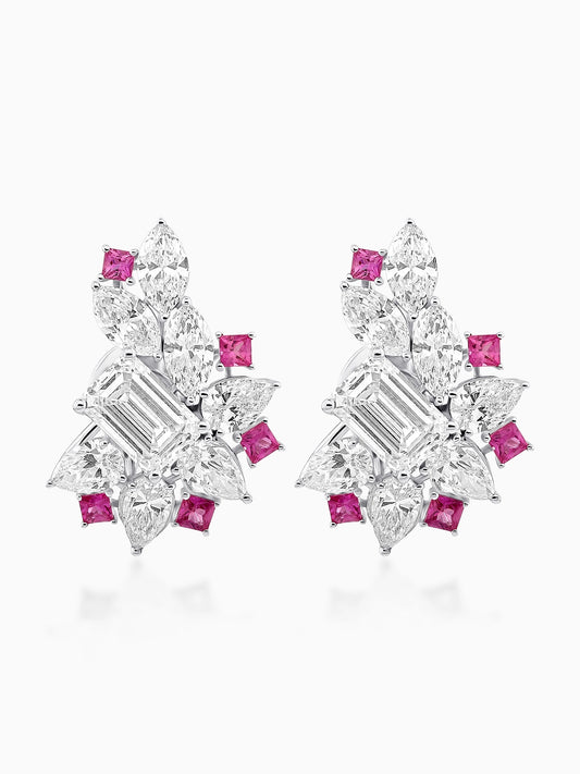 Radiant Mosaic Diamond Studs