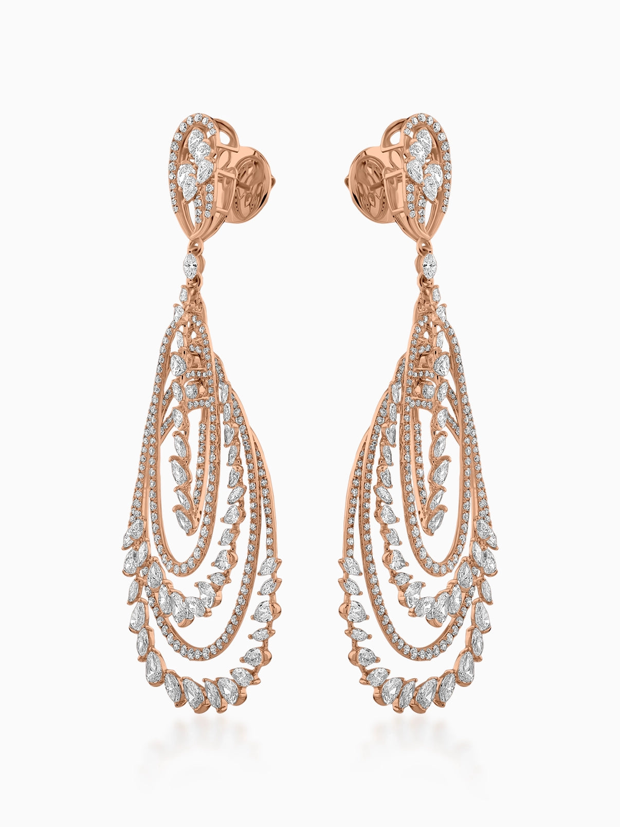 Structured Cascade Diamond Earrings