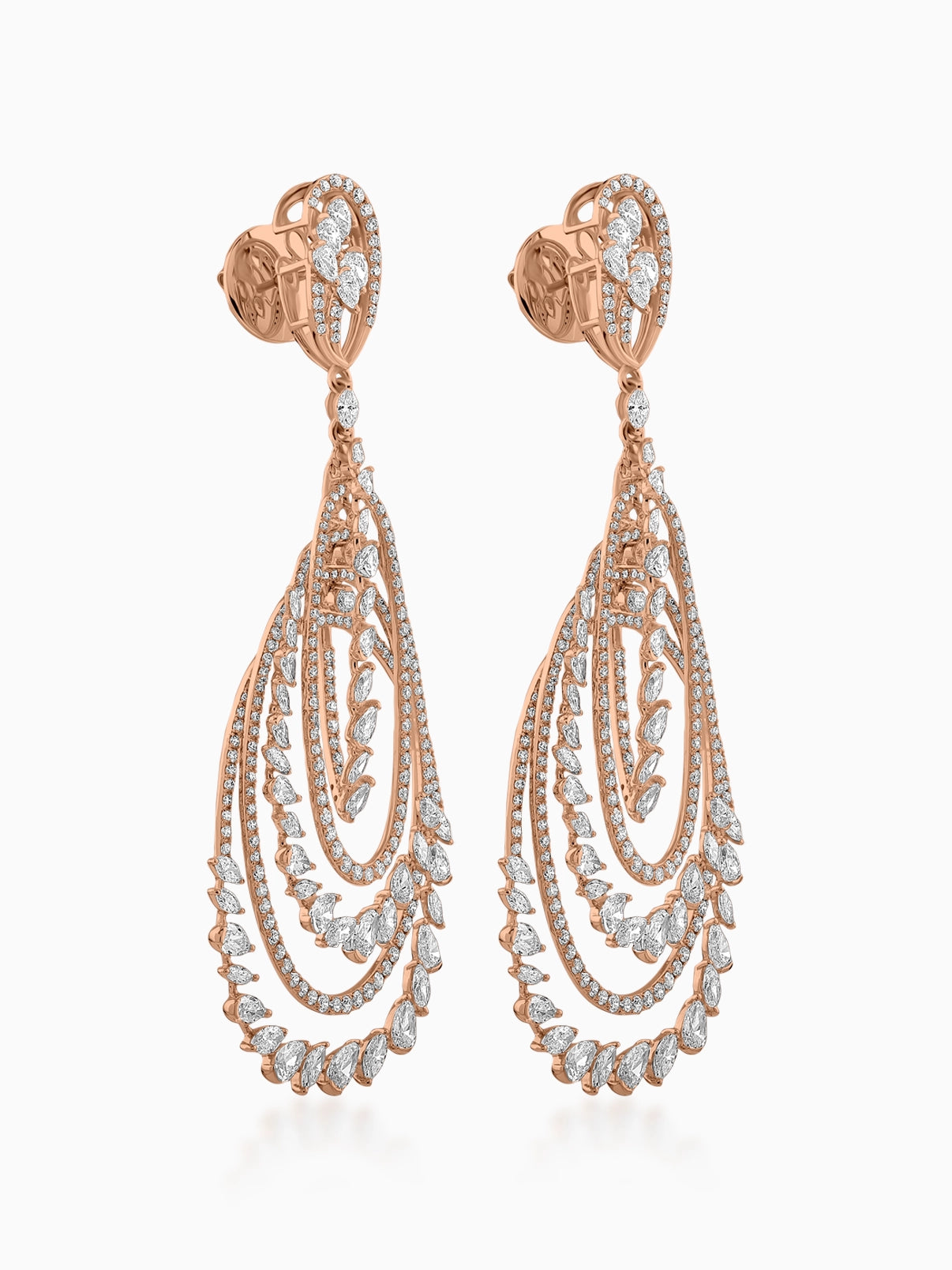 Structured Cascade Diamond Earrings
