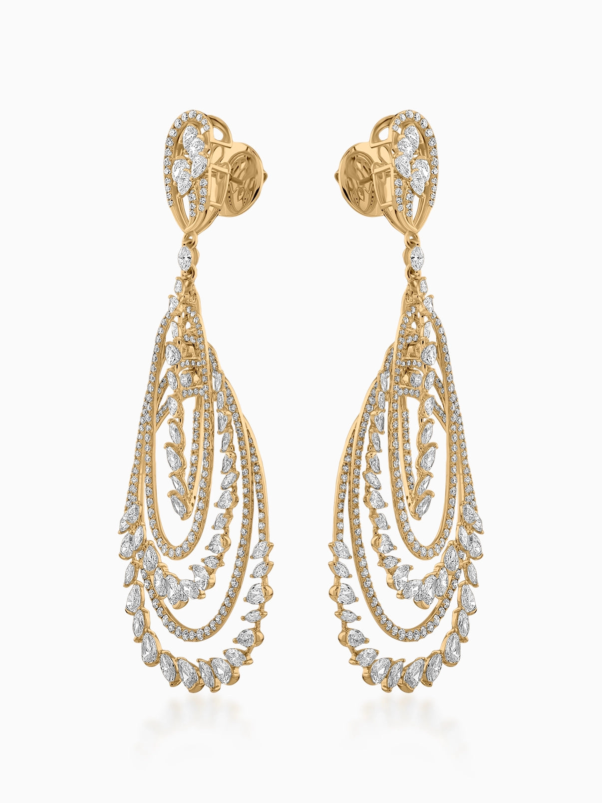 Structured Cascade Diamond Earrings