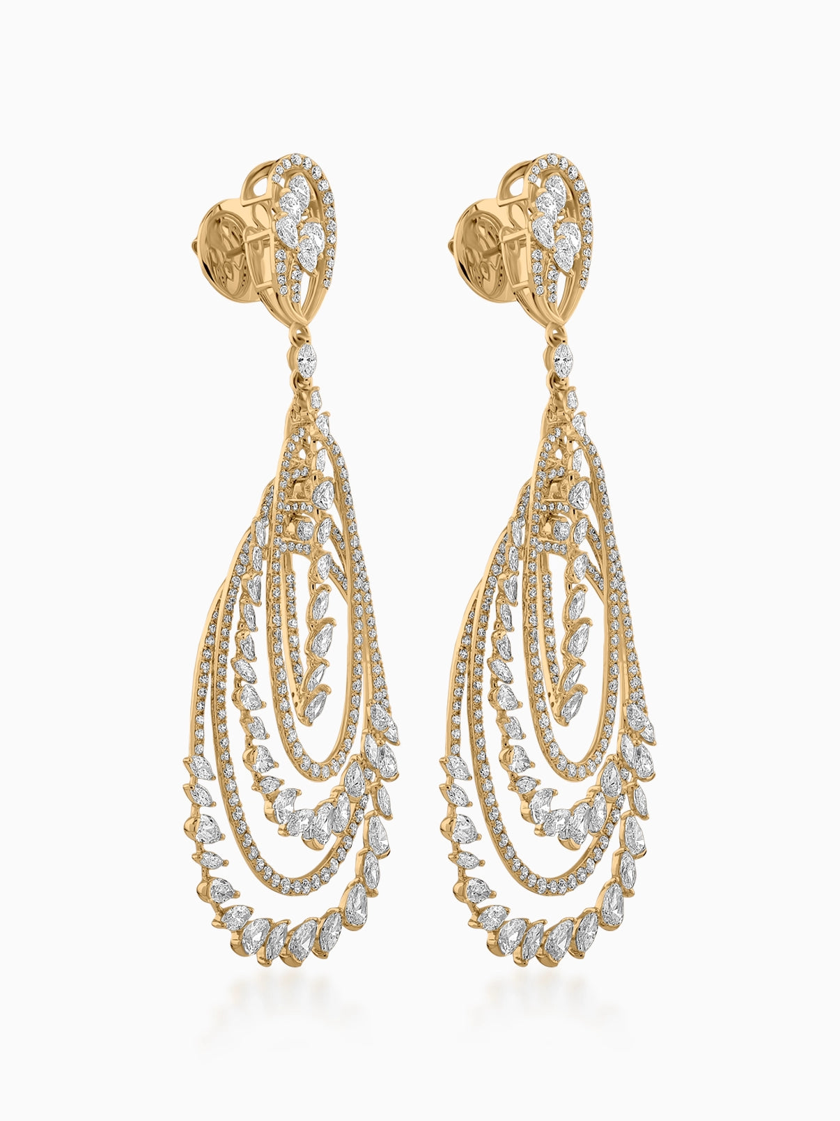 Structured Cascade Diamond Earrings