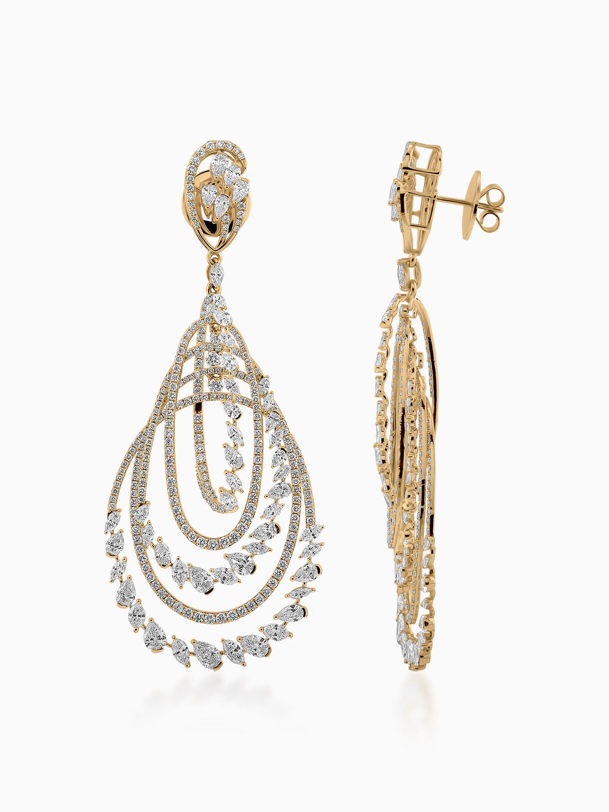 Structured Cascade Diamond Earrings