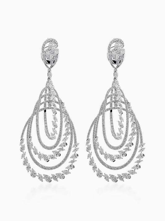 Structured Cascade Diamond Earrings