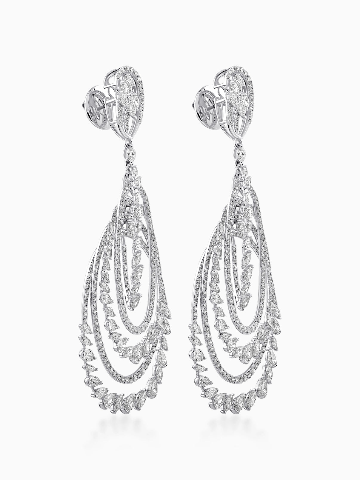 Structured Cascade Diamond Earrings