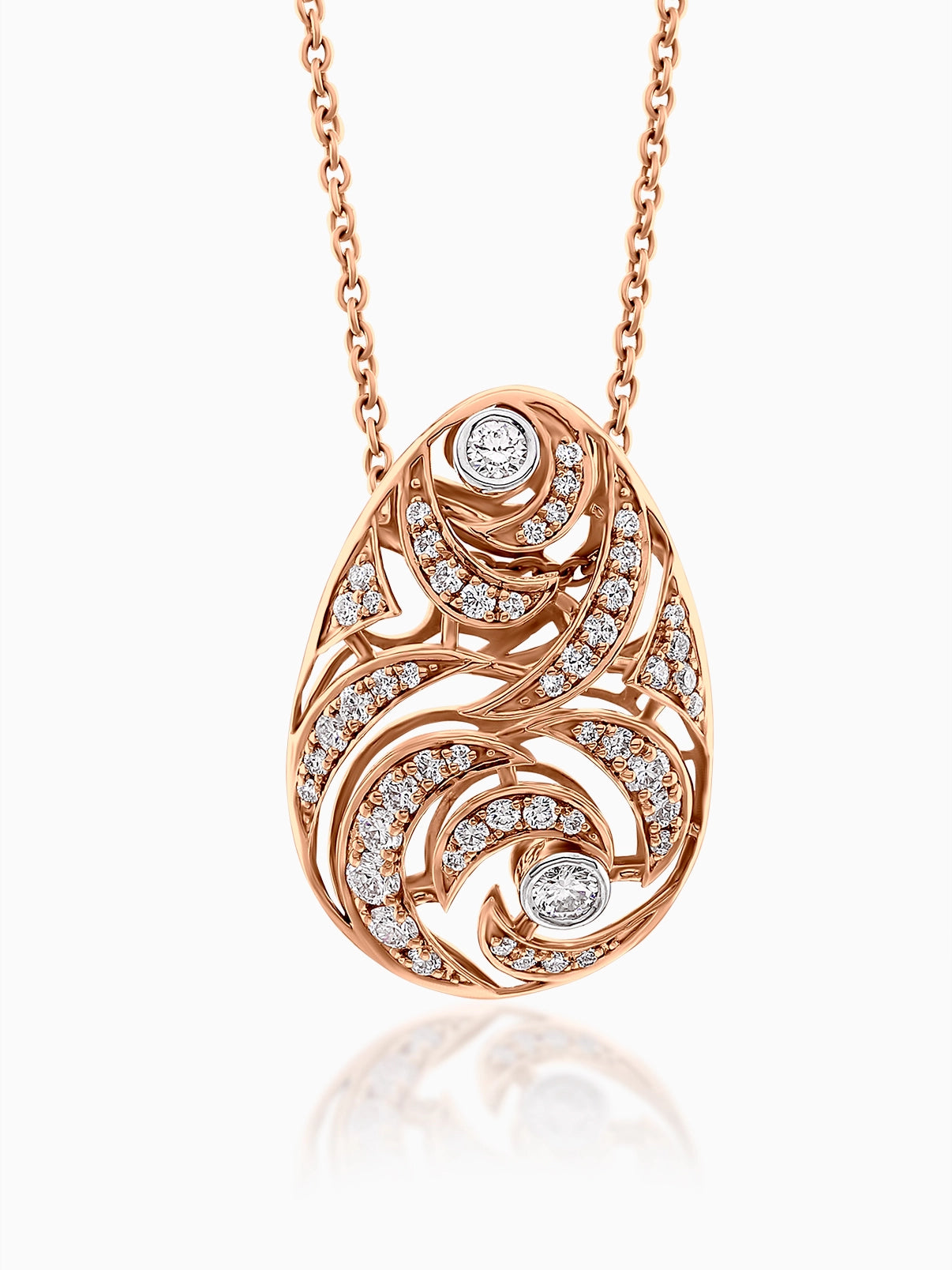 Swirl Drop Diamond Pendant