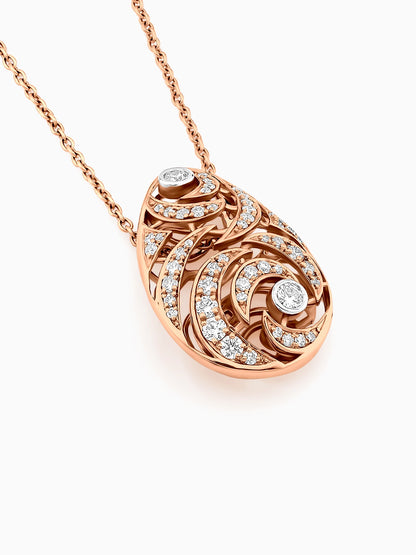 Swirl Drop Diamond Pendant