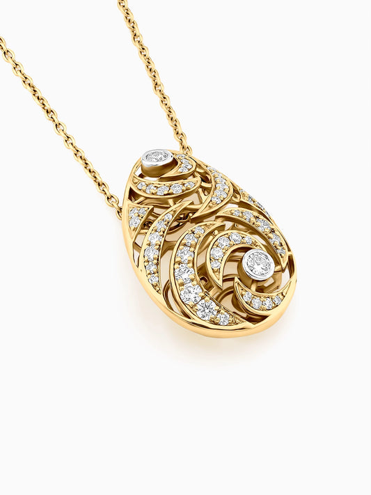 Swirl Drop Diamond Pendant - Evol Jewels