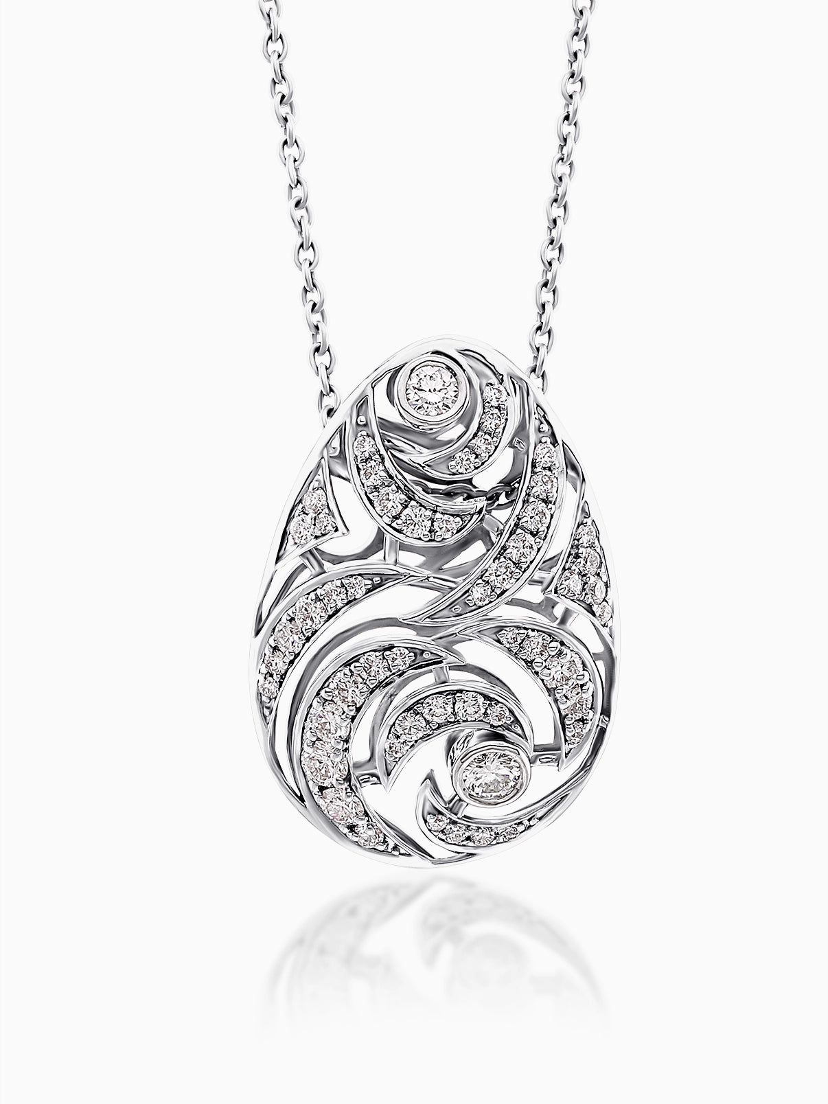 Swirl Drop Diamond Pendant