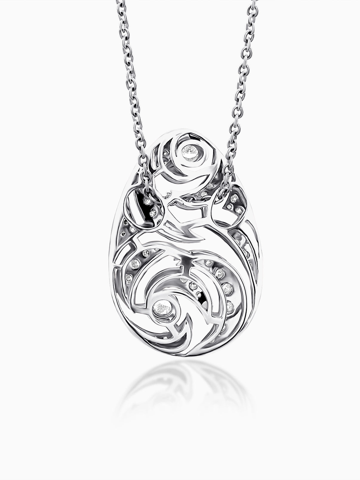 Swirl Drop Diamond Pendant