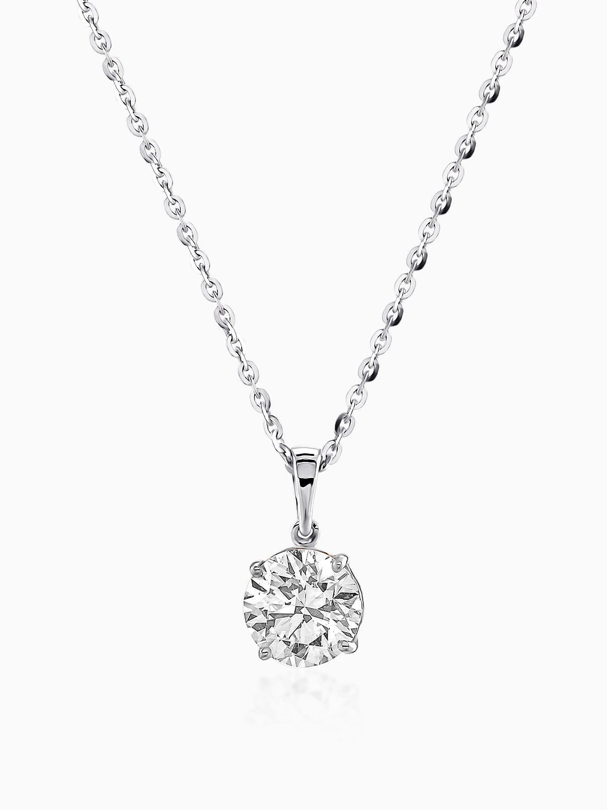 Precision Round Solitaire Pendant