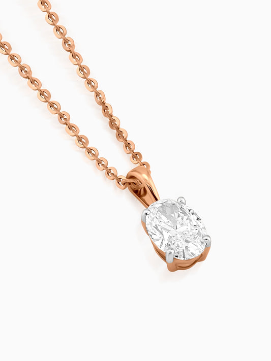 Precision Oval Diamond Pendant