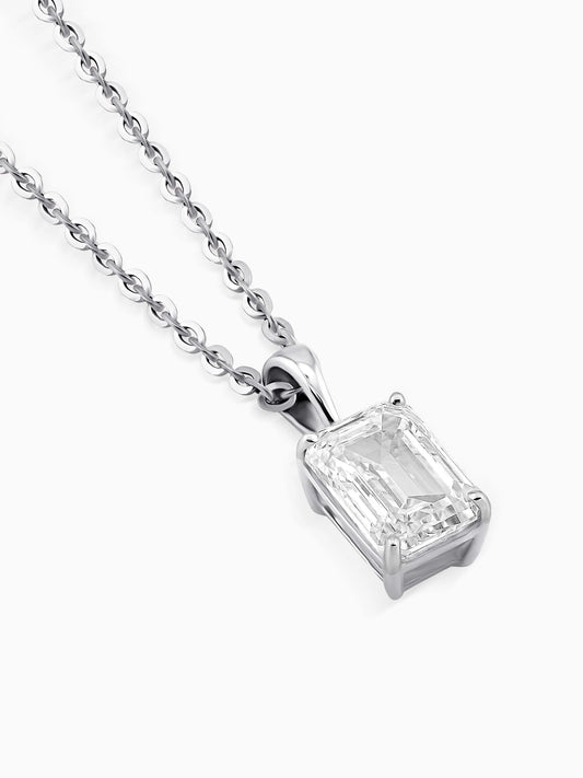Emerald Cut Diamond Solitaire Pendant
