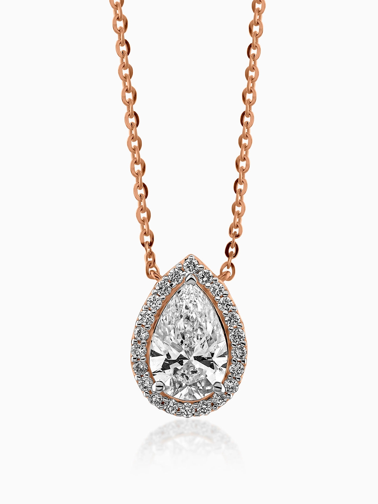 Contour Pear Halo Pendant