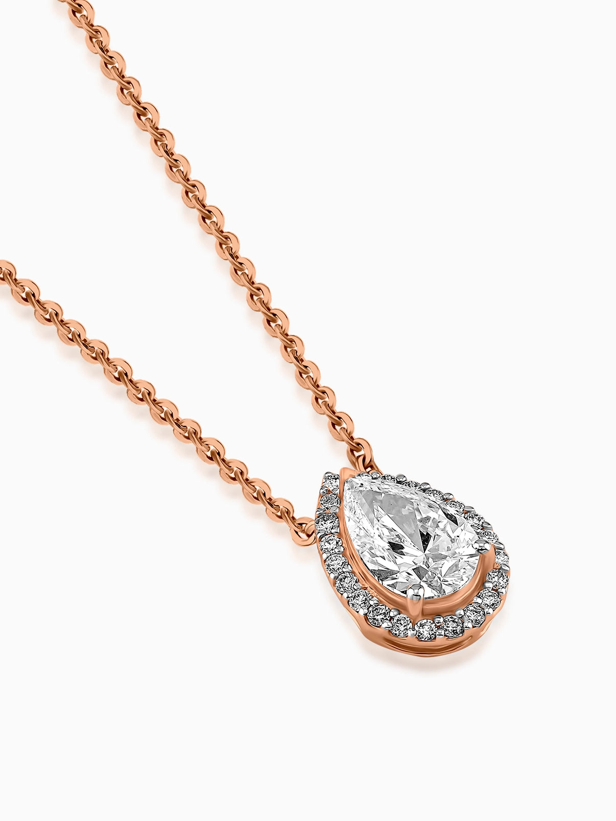 Contour Pear Halo Pendant