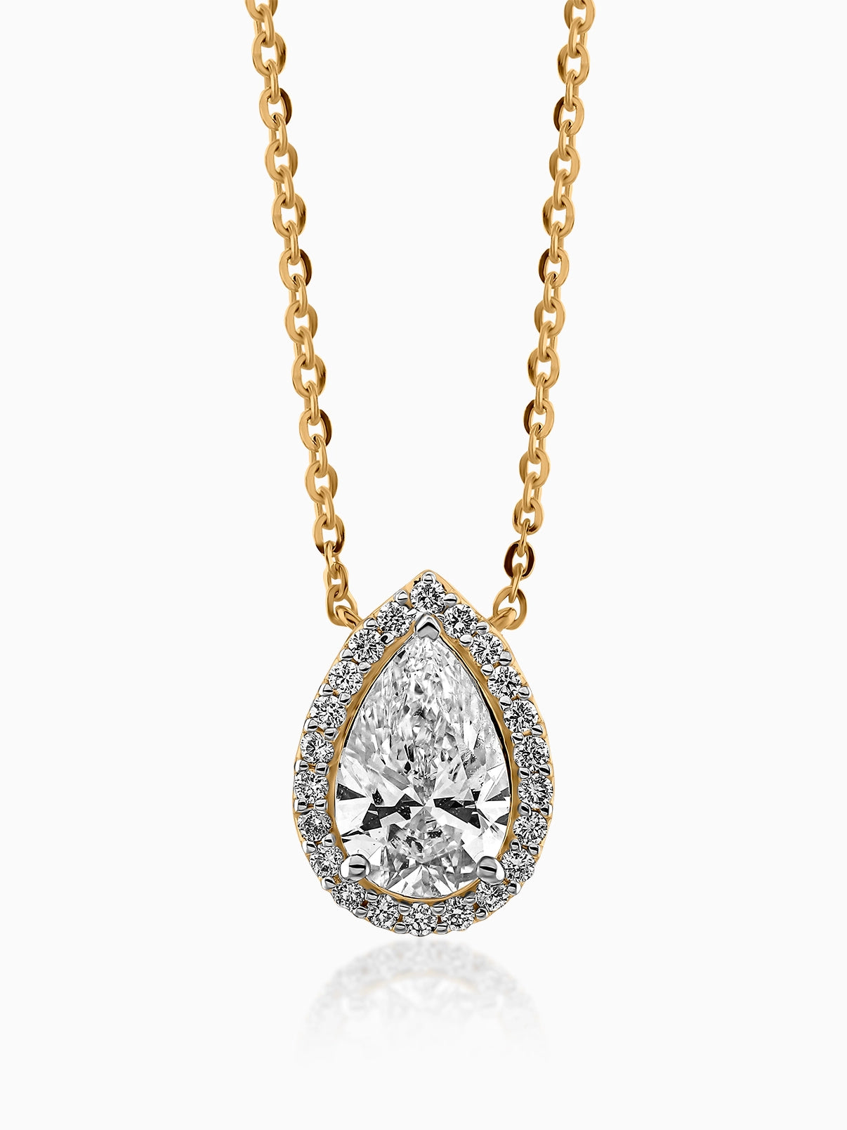 Contour Pear Halo Pendant