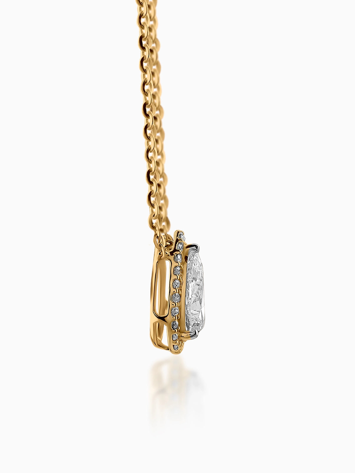 Contour Pear Halo Pendant