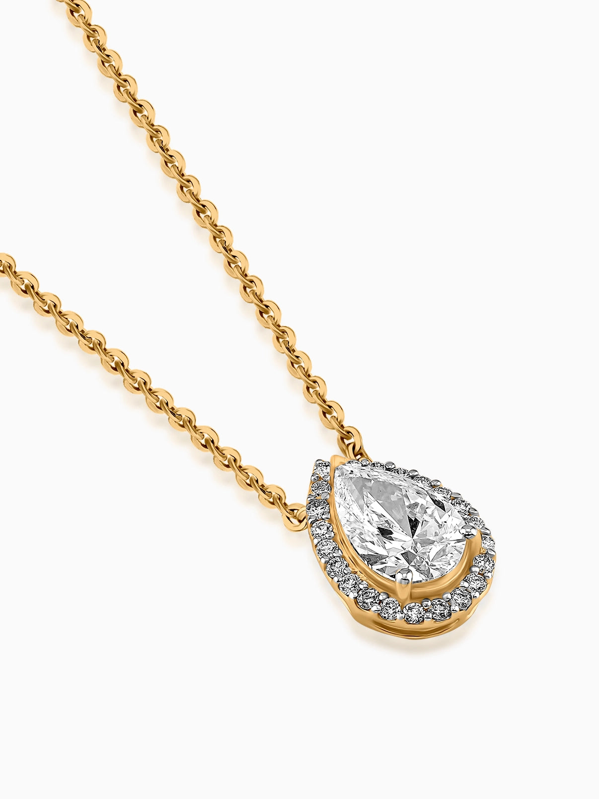 Contour Pear Halo Pendant